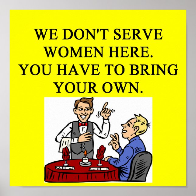 Affiches blague chauviniste de bar à cochon mâle (Devant)