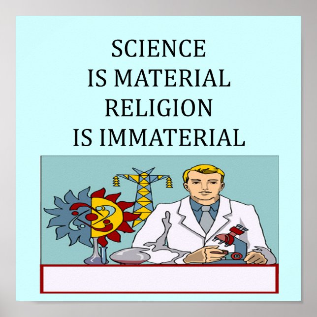 Affiches blague science vs religion (Devant)