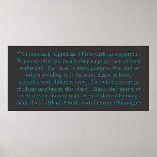 Affiches Blaise Pascal sur le bonheur de l'homme