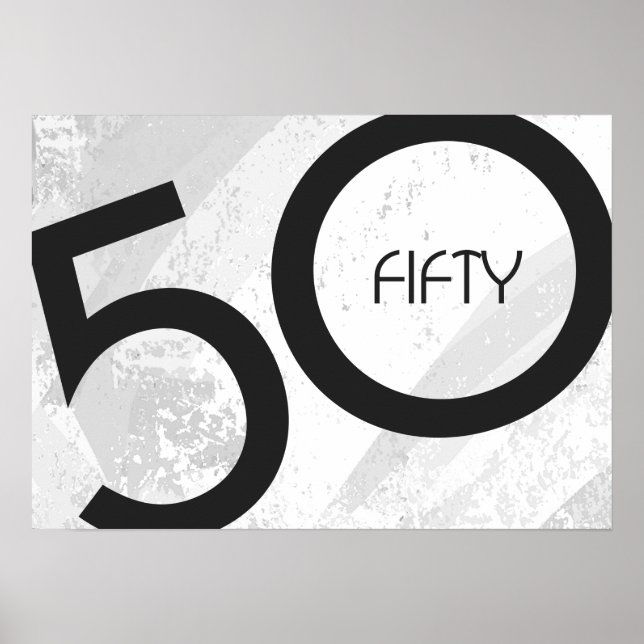 Affiches Blanc 50 Décennie Anniversaire (Devant)
