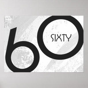 Affiches Blanc 60 Décennie Anniversaire
