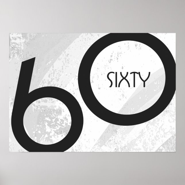 Affiches Blanc 60 Décennie Anniversaire (Devant)