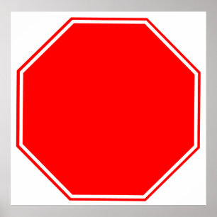 Affiches Blanc/affiche personnalisable de signe d'arrêt