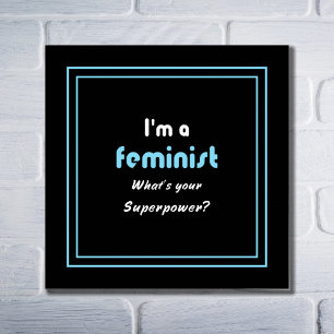 Affiches Blanc féministe de slogan de la superpuissance sur