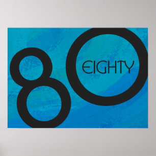 Affiches Bleu 80 Décennie Anniversaire