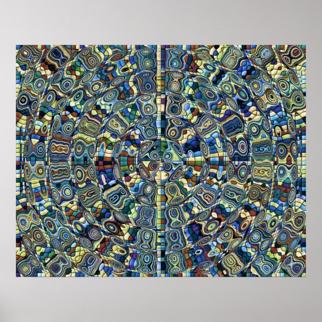 Affiches Bleu Abstrait (Devant)
