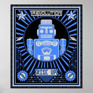 Affiches Bleu de révolution de robot