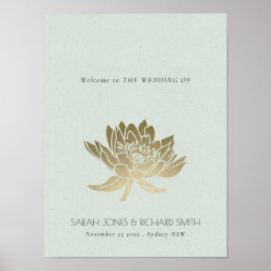 AFFICHES BLEU PÂLE SOMPTUEUX ARGENTÉ FLEUR DE LOTUS MARIAGE