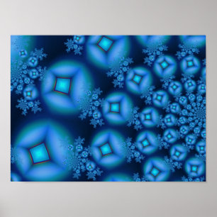 Affiches Bleuets Diamants Art Fractal fin
