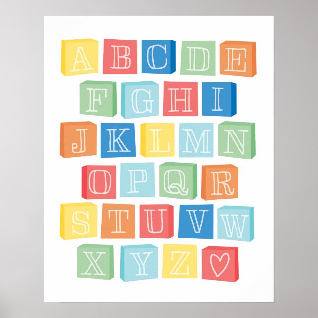 Affiches Blocs d'alphabet Art Moderne pour Enfants (Devant)
