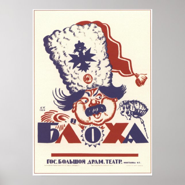 Affiches "Bloha" Théâtre Liteiny Union soviétique 1926 (Devant)