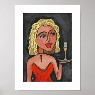 Affiches Blonde Diva - toute l'impression champagne américa