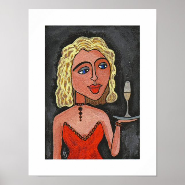 Affiches Blonde Diva - toute l'impression champagne américa (Devant)