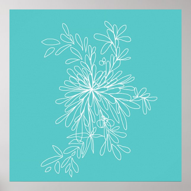 Affiches Blossom Pop Aqua (Devant)