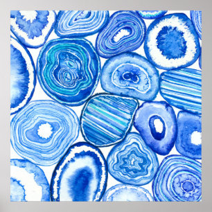 Affiches Blue agate slices
