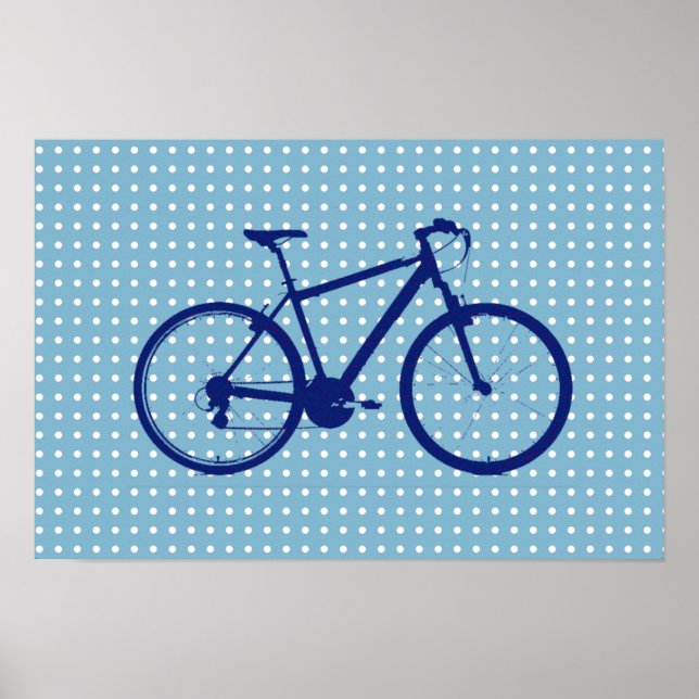 Affiches blue bike ~ dots (Devant)