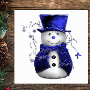 Affiches Blue Christmas Snowman