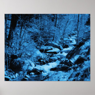 Affiches Blue Flower Brook Abstrait Imaginaire Art