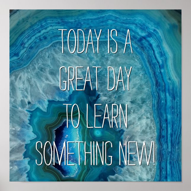 Affiches Blue Geode Rock Mineral Agate Crystal Image (Devant)