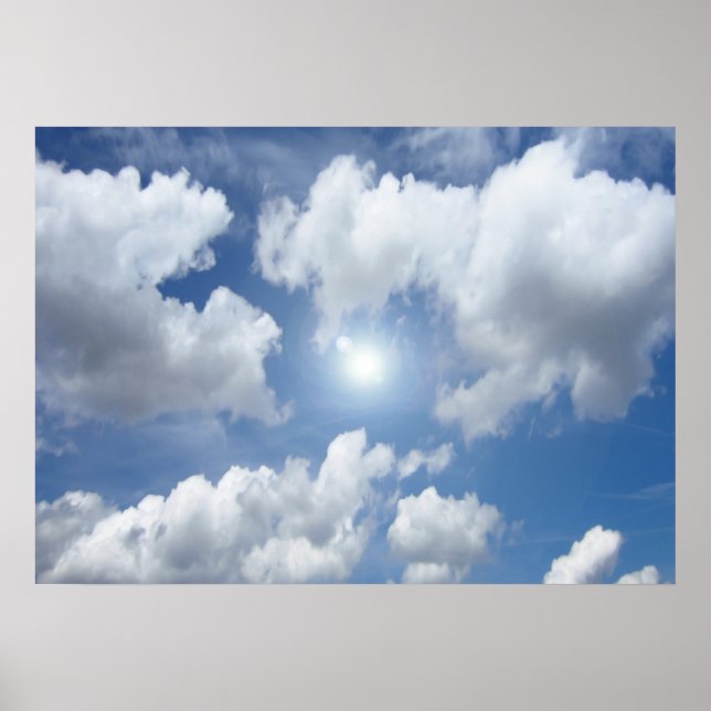 Affiches Blue Heaven Nuages + vos idées (Devant)