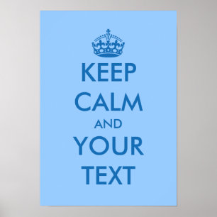 Affiches Blue KeepCalm   modèle personnalisable