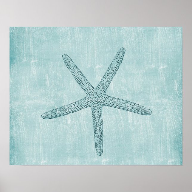 Affiches Blue Starfish plage mer mer mer mer (Devant)