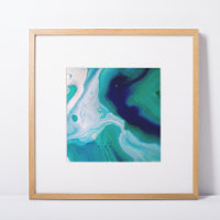 Blue Turquoise Swirls Marbre Abstrait Art