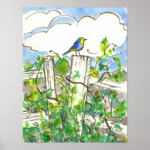 Affiches Bluebird Brambles Ciel bleu