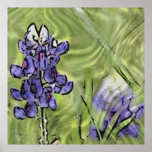 Affiches Bluebonnets sur le verre