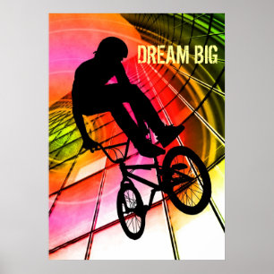 Affiches BMX dans les lignes et les cercles "grands rêveurs