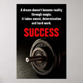 Affiches Bodybuilding Fitness Inspiration Succès Dumbell