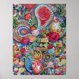 Affiches Boho Paisley L'amour l'un l'autre