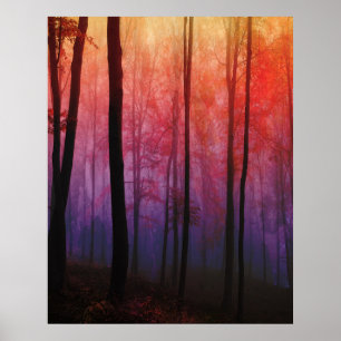 Affiches Bois Murmurant, Paysage Forestier d'Arbres Art