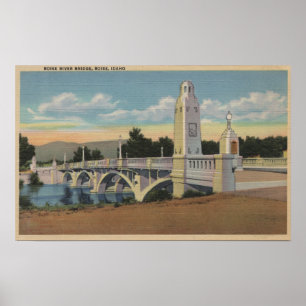 Affiches Boise, ID - Vue du pont de la rivière Boise