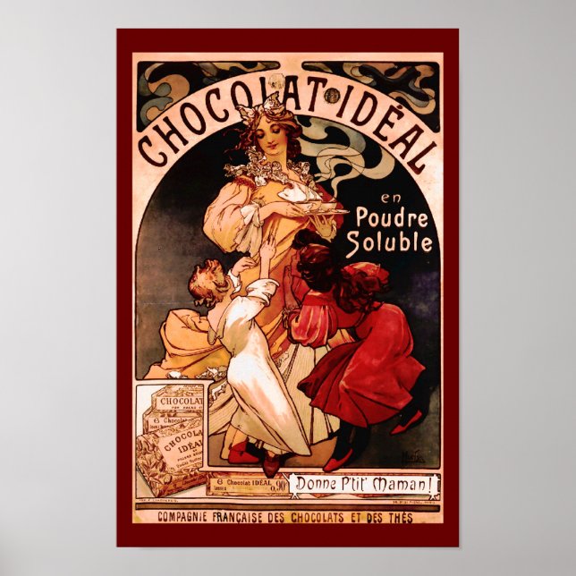 Affiches Boisson Chocolat Chaud Publicité française Imprime (Devant)