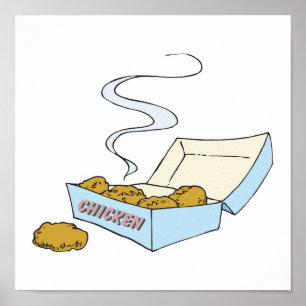 Affiches boîte de nuggets de poulet