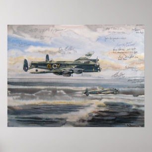 Affiches Bombardier de Lancaster au-dessus des stylos