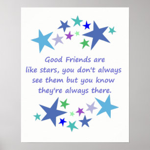 Affiches Bon Amis Comme Stars Citation Inspirationnelle