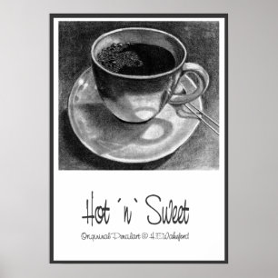 Affiches Bonbon chaud à n´ de ` de tasse de café