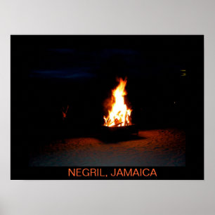 Affiches Bonfire Negril, Jamaïque Imprimer