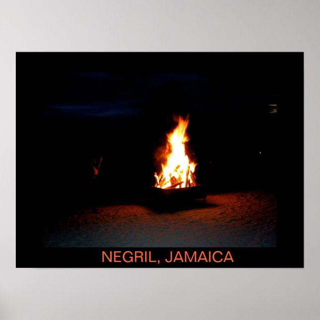 Affiches Bonfire Negril, Jamaïque Imprimer (Devant)