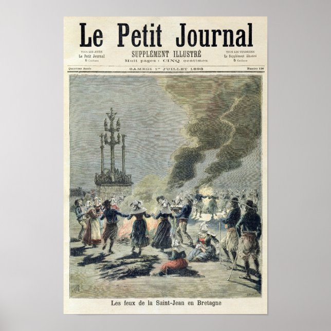 Affiches Bonfires allumé pour célébrer le solstice d'été à (Devant)