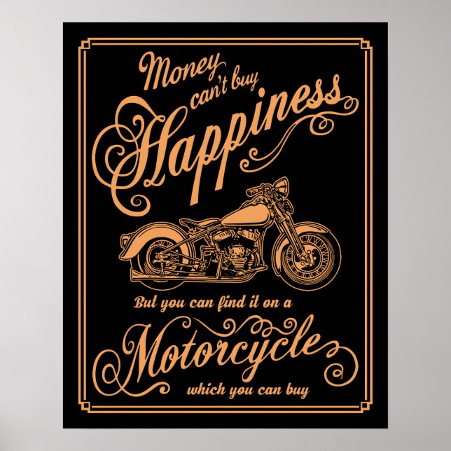 Affiches Bonheur - Moto (Devant)