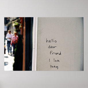 Affiches Bonjour cher ami j'aime aujourd'hui