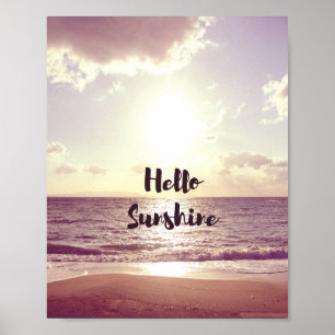 Affiches "Bonjour citation de photo de soleil"