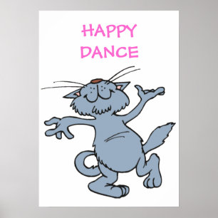Affiches Bonne Danse Drôle Drôle Joyeux Chat Dansant
