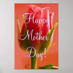Affiches Bonne fête des mères Rose rose