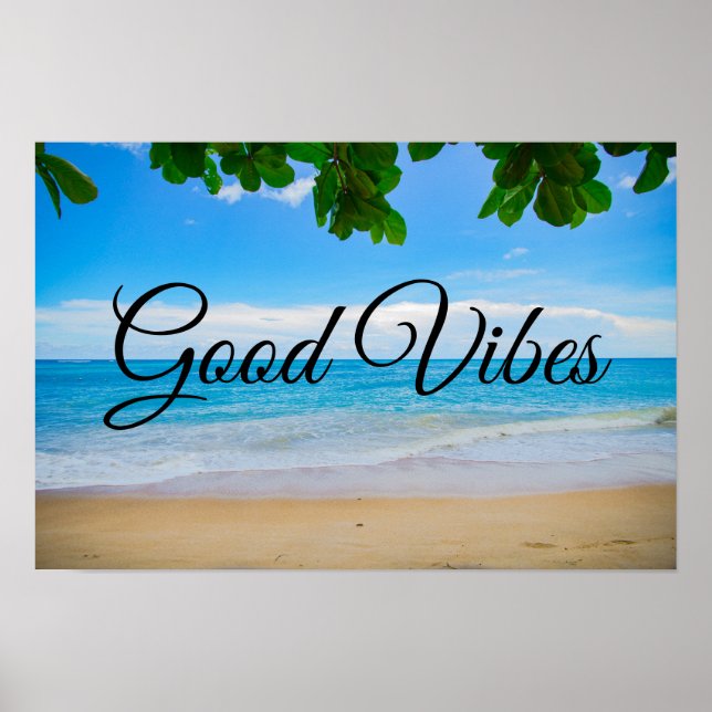 Affiches Bonne vibes Pittoresque Tropical Beach (Devant)