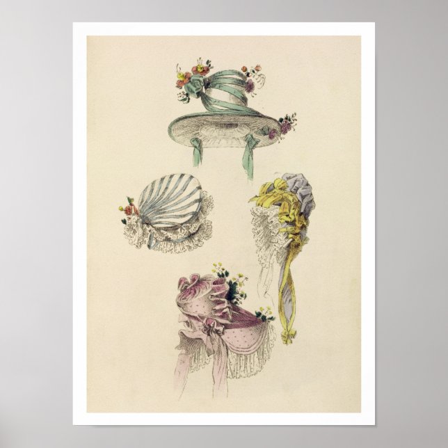 Affiches Bonnets pour l'occasion, plaque de mode de Ackerm (Devant)