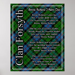 Affiches Bonnie Ecosse Je Adore Le Clan Forsyth Tartan
